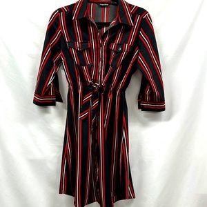 Millennium Size Small Black/Red Striped Dress
